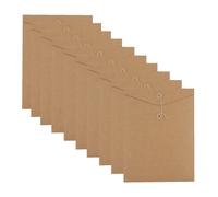 10 buste in carta kraft, formato A4, con chiusura a cordoncino, portadocumenti, portatili, per documenti, banconote, ricevute, ufficio, scuola, casa