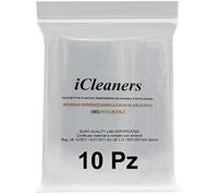10 Buste in plastica trasparente Prodotte in Italia Bustine per alimenti richiudibili risigillabili, chiusura a pressione, riutilizzabile, molto resistente, 100% made in Italy (50x60)
