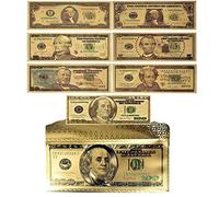 10 buste per soldi con set da 7 banconote dorate per regali in contanti, buste da 100 dollari per biglietti di auguri