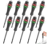 10 cacciaviti tester di tensione, cacciavite 2 in 1 con coppia forte e tester di fase, cacciavite tester di corrente per il rilevamento di circuiti CA/CC