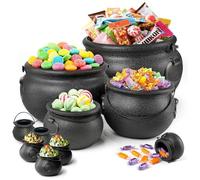 10 calderoni per streghe, grande calderone per Halloween, 5 misure in plastica, decorazioni per Halloween