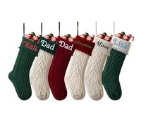 10 calze di Natale divertenti fai da te con nome personalizzato, 45,7 cm, grandi calze di Natale ricamate con nome personalizzato per la famiglia, per camino, decorazioni per albero di Natale