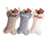 10 calze di Natale personalizzate da 41,5 cm, grandi e grandi, da appendere, con nome ricamato, decorazioni da appendere per camino, scale, finestre