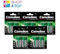 10 CAMELION C Batterie R14P Lunga Durata Super Resistente 1.5V Um2 2500Mah 2Bl