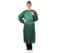 10 CAMICE VISITATORE MONOUSO CON LACCETTI verde o azzurro (10pezzi busta, verde scuro)