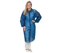 10 camici usa e getta in tessuto non tessuto PP blu, taglia XXXL, con 4 bottoni a pressione - adatto per alimenti (camice visitatore, tessuto non tessuto), marca: BICAP