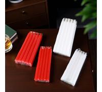 10 candele cilindriche rosse e bianche, 1,2 cm * 16 cm, 1,5 cm * 17 cm, illuminazione domestica, candele di emergenza senza fumo, regali decorativi per ristoranti, adatte per feste di compleanno e cer