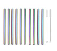 10 cannucce colorate in acciaio inossidabile 304 da 12 x 215 mm, set di riutilizzabili in metallo