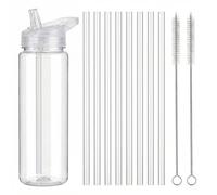 10 cannucce di ricambio in plastica da 24 cm, per Stanley & Yeti, cannuccia riutilizzabile per Hydro Flask, cannuccia per Stanley Cup 18-64oz, borraccia in plastica con spazzole per la pulizia