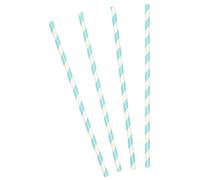 10 cannucce in cartone a righe blu pastello 19,5 cm
