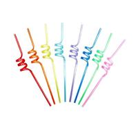 10 cannucce ricce, stupide, cannucce in plastica riutilizzabili, novità cannucce ricce per feste di compleanno per bambini, cannucce per feste per casa, bar, bevande, negozi, matrimoni, compleanni,