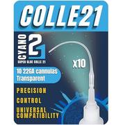 10 cannule TRASPARENTE di Precisione Diametro 22GA per Colla Super Glue Cianoacrilato Colle21 | Cannule universale per DIY e modellismo