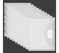 10 cartelle portadocumenti, formato A4, impermeabili, formato A4, 11 fori, con tasca per etichette, per documenti, organizzazioni, forniture per ufficio, compiti a casa