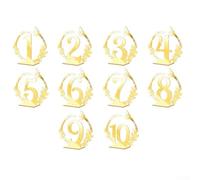 10 cartelli numerici da tavolo in acrilico con base per ristoranti, matrimoni, banchetti e feste, design moderno e robusto per una chiara identificazione del sedile (oro)