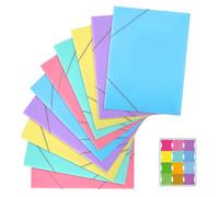 10 Cartelline A4 con Elastico Portadocumenti in Plastica per Scuola Ufficio