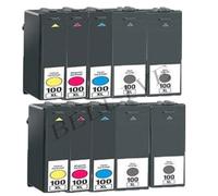 10 CARTUCCE 100XL STAMPANTE PER LEXMARK S815 Genesis, Pro805, Pro705, Pro205,