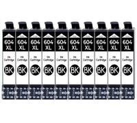10 Cartucce 604XL Compatibili EPSON Nere WF 2910 DWF WF-2935 WF-2950