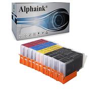 10 Cartucce Alphaink Compatibili con Canon PGI-550 CLI-551 per stampanti Canon PIXMA : 1510E, 1616NW, 1IP7200, MG6400, MG6420, MG6450 MG6650 MG7100 MG7120 MG7500 MX725 MX920 MX922 MG6350 IP7240 IP7250