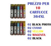 10 CARTUCCE PER HP PhotoSmart WIRELESS B100 B109 B110 CARTUCCIA COMP. 364XL