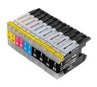 10 cartucce per stampanti compatte XL per LC1240 LC1220 LC1280 (4 x nero 2 x blu 2 x rosso 2 x giallo)
