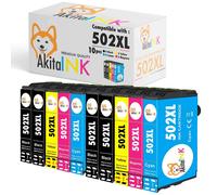 10 Cartucce T502XL Compatibili 502XL Per Epson WF-2860/2865 WF-2880 XP-5100/5105