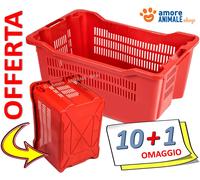 10 → CASSETTE AGRICOLE TRAFORATE Fondo CHIUSO 40 Lt - Per RACCOLTA OLIVE FRUTTA