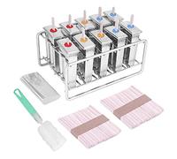 10 - Cavity Stainless Steel Popsicle Maker | 100 Wood Sticks (Flat Head)