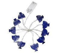 10 Chanukah Hanukkah String Party Light Candlestick Funzionamento a Batteria Per La Casa Lampada Decorazioni 061951