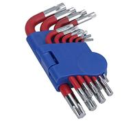 10 chiavi a stella Torx corte colorate con supporto T9 - T50 antiscivolo