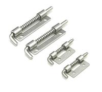 10 chiavistelli a molla per mobili, colore argento, a molla, in acciaio inox 304, per armadietti di sicurezza (S a sinistra)