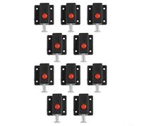 10 chiavistelli automatici a molla in plastica nera, per porte di armadi, porte di armadi, culle, finestre, 38 x 36 mm (10 pezzi, nero)
