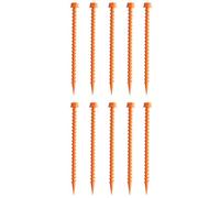 10 chiodi filettati per tenda alpinismo, in plastica, ad alta resistenza, picchi per esterni, pic-nic, spiagge quadrate, arancioni, 10 pezzi