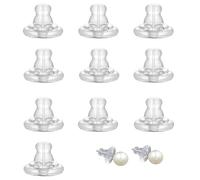 10 chiusure in silicone per orecchini, trasparenti, morbide, per orecchini a perno anti-goccia, tappi di sicurezza per orecchie cadenti, orecchini pesanti, ricambio per donne e uomini