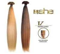 10 CIOCCHE EXTENSION CAPELLI VERI ALLA CHERATINA 45-50 cm LISCI 100% NATURALI SHE ORIGINAL…