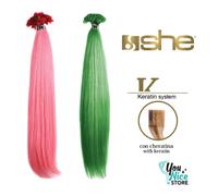 10 Extension cheratina Capelli veri umani Lisci colorati fantasia SHE 55-60 cm