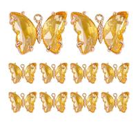 10 ciondoli a forma di farfalla per fai da te, perline in rame e vetro per collane e bracciali, design elegante per gioielli personalizzati