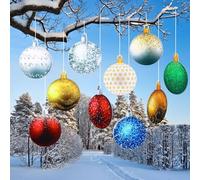 10 ciondoli natalizi grandi, 17,5 cm x 14 cm, con corda da 24 m, grandi decorazioni natalizie, adatti per decorazioni natalizie esterne e terrazze/B