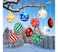 10 ciondoli natalizi grandi, 17,5 cm x 14 cm, con corda da 24 m, grandi decorazioni natalizie, adatti per decorazioni natalizie esterne e terrazze/A