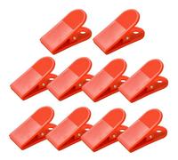 10 clip a forma di bulldog, clip in plastica da 58 mm, per raccoglitori, ricevute, memo, per ristoranti, palestre, spogliatoi, ufficio, colore rosso