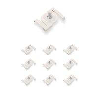10 clip da soffitto M6 per guide Odenwald, adatte per soffitti a griglia senza foratura, con bulloni filettati M6 x 10 mm, colore bianco