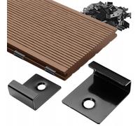 10 clip di montaggio per assi in WPC + viti in acciaio inox A2, 25 x 25 mm, clip di fissaggio resistenti alle intemperie, per legno, alluminio, acciaio, struttura sottostruttura
