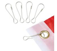 10 clip in acciaio inox per aste portabandiera, perfette per attaccare bandiere e oggetti multiuso