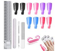 10 clip per la rimozione delle unghie (5 colori) e 50 set di pellicole per la rimozione delle unghie, kit per la rimozione del gel per smalto, clip per la rimozione del gel UV per unghie acriliche