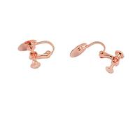 10 clip per orecchini a vite da 12 mm con colla senza buco, colore oro rosa