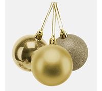 10 cm/3 palline di Natale infrangibili dorate, decorazioni per albero di Natale, palline ornamentali da appendere, decorazioni natalizie per le vacanze, lucide, opache, glitterate