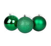 10 cm/3 palline di Natale infrangibili verde scuro, decorazioni per albero di Natale, palline ornamentali da appendere, decorazioni natalizie, lucide, opache, glitterate
