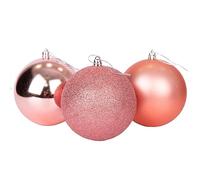 10 cm/6 palline di Natale infrangibili in oro rosa, decorazioni per albero di Natale, palline ornamentali da appendere, decorazioni natalizie per le vacanze, lucide, opache, glitterate