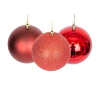 10 cm/6 palline di Natale infrangibili rosso scuro, decorazioni per albero di Natale, palline ornamentali da appendere, decorazioni natalizie per le vacanze, lucide, opache, glitterate