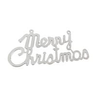 10 cm groÃer Christbaumschmuck, 10, Aufschrift âMerry Christmasâ in Silber