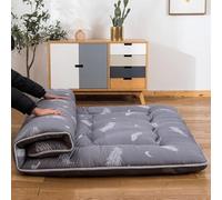 10 cm Materasso Futon Spesso-Materasso Pieghevole Spesso E Morbido, Shiatsu, Yoga, Student Dormitory Tatami, Grigio(Grey Feather,120x200cm)